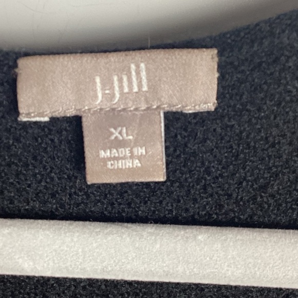 J Jill Black 3/4 Sleeves V-Neck Top Wool& Viscose Blend Size XL - Picture 7 of 10